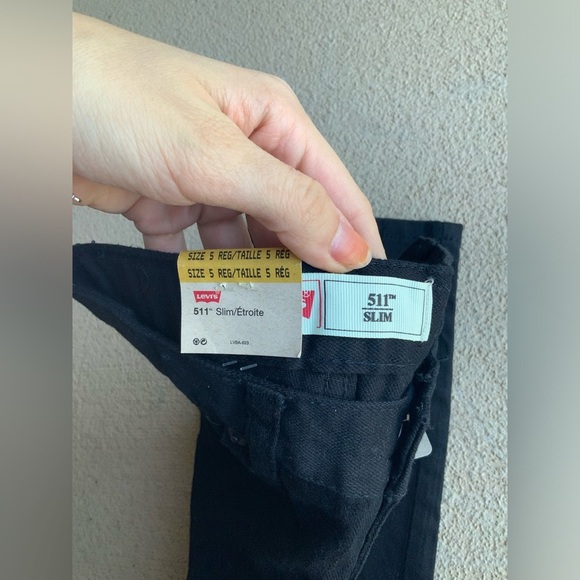LEVI’S Boys 511 Slim Fit Soft Brushed Black Jeans Pants Size 5 Reg BRAND NEW - Picture 7 of 14